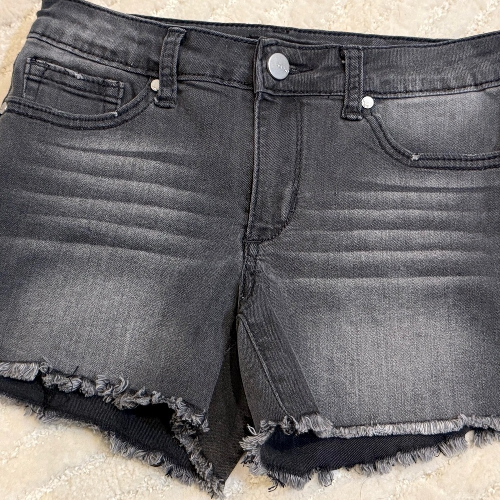 Joe's Jeans Washed Black Frayed Hem Denim Cutoff Shorts